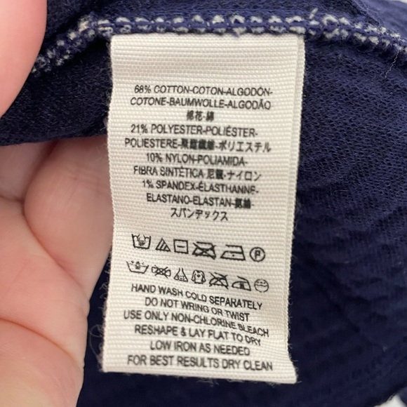 Free People Blue Riveira Pattern Quilted Kantha Stitch Boho Jacket. Size 6 - Picture 6 of 7